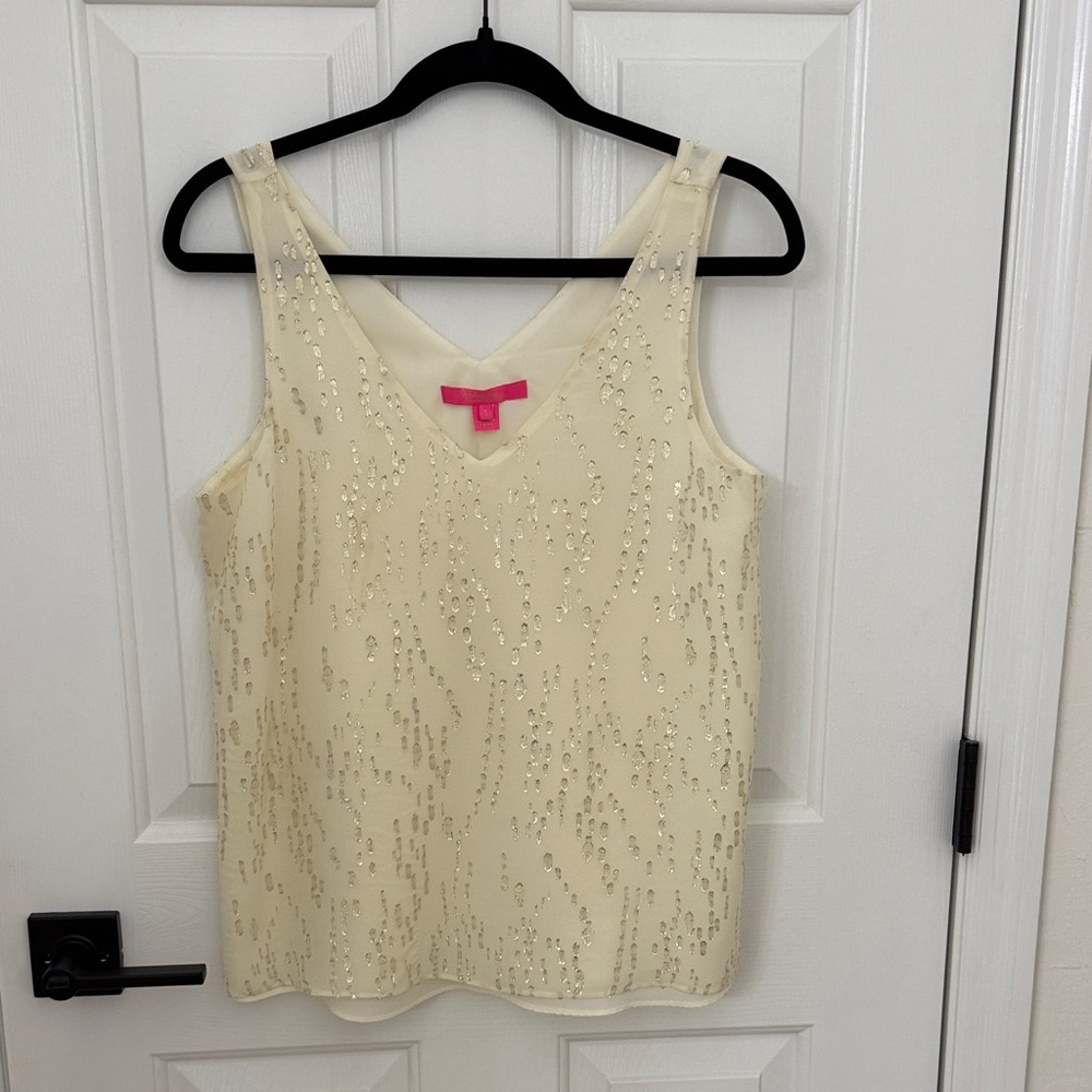 Lilly Pulitzer Elegant Cream Sequin Top